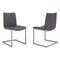 Armen Living April Contemporary Dining Chair in Brushed Stainless Steel Finish and Gray Faux Leather, PK2 LCAPSIBSGR - alternate 1